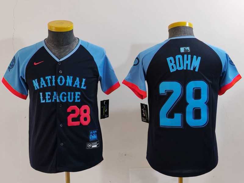Youth Philadelphia Phillies #28 Alec Bohm Number Navy 2024 All Star Limited Stitched Jersey->2024 mlb all-star->MLB Jersey